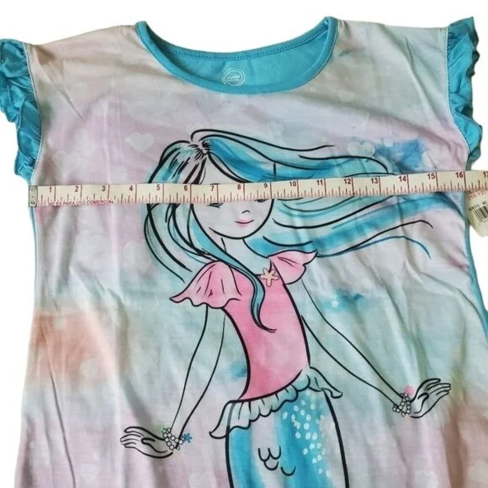 Wonder‎ Nation big girls sleep gown 3 piece set Size Large (10-12) blue color